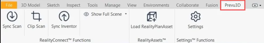 RealityConnect Inventor plugin actions