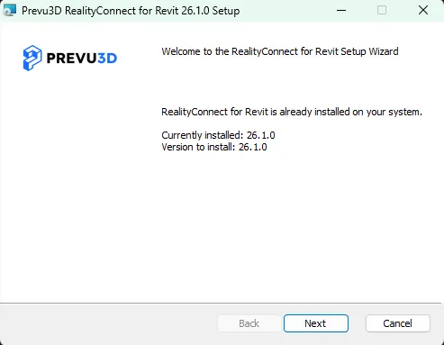 RealityConnect for Revit installation