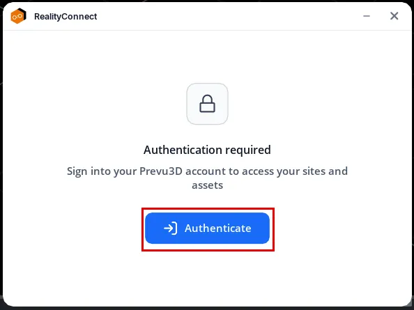 RealityConnect Omniverse authenticate