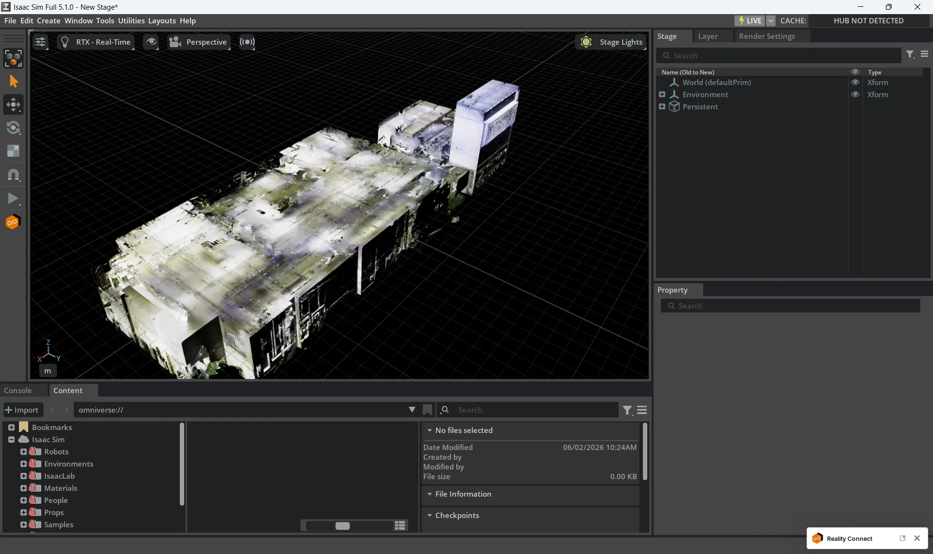 RealityConnect Omniverse environment display geometry