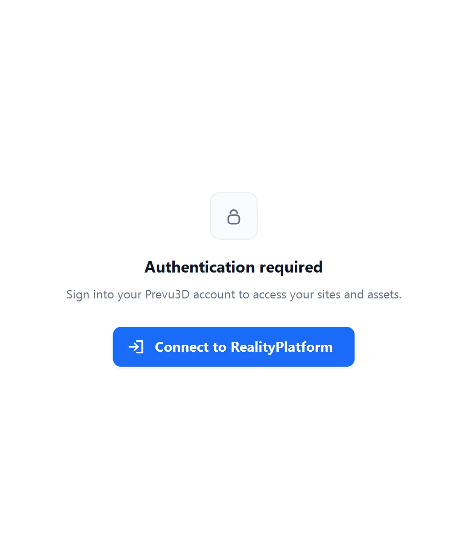 RealityConnect Plant simulation authentication