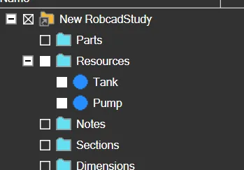 RealityConnect Process simulate objects tree