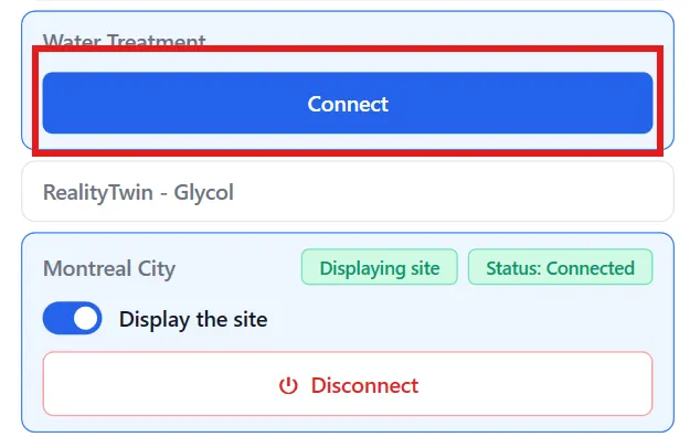 RealityConnect Process simulate site status