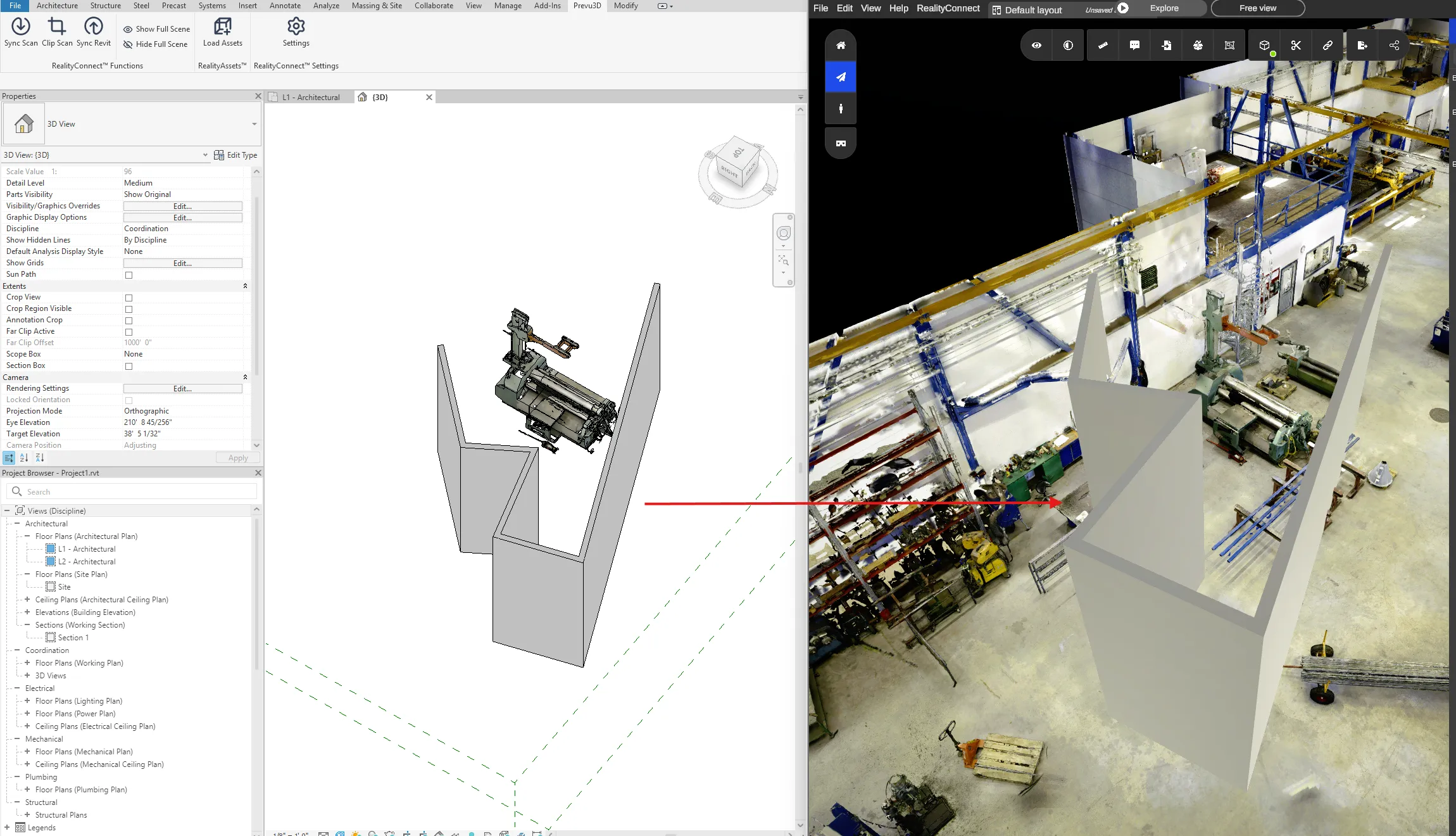 Synchronizing a Revit project with RealityPlan