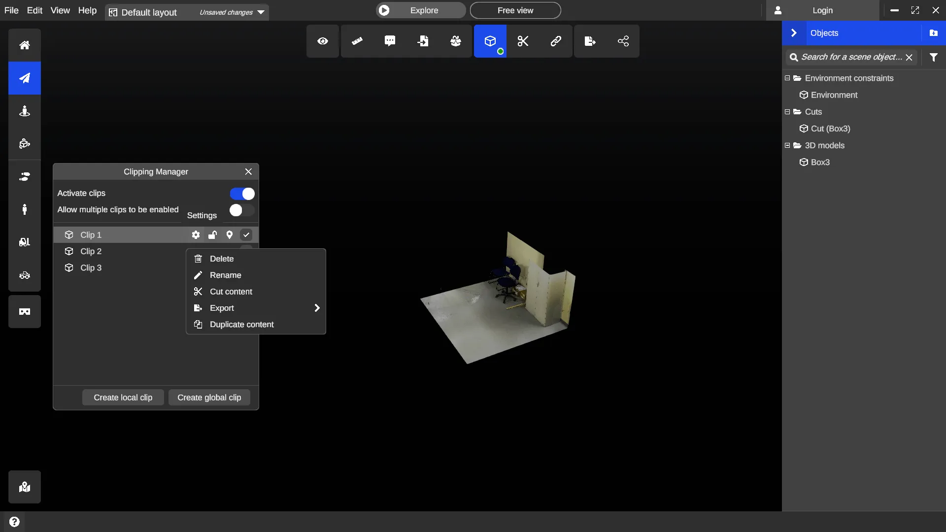 RealityPlan Clipping Manager