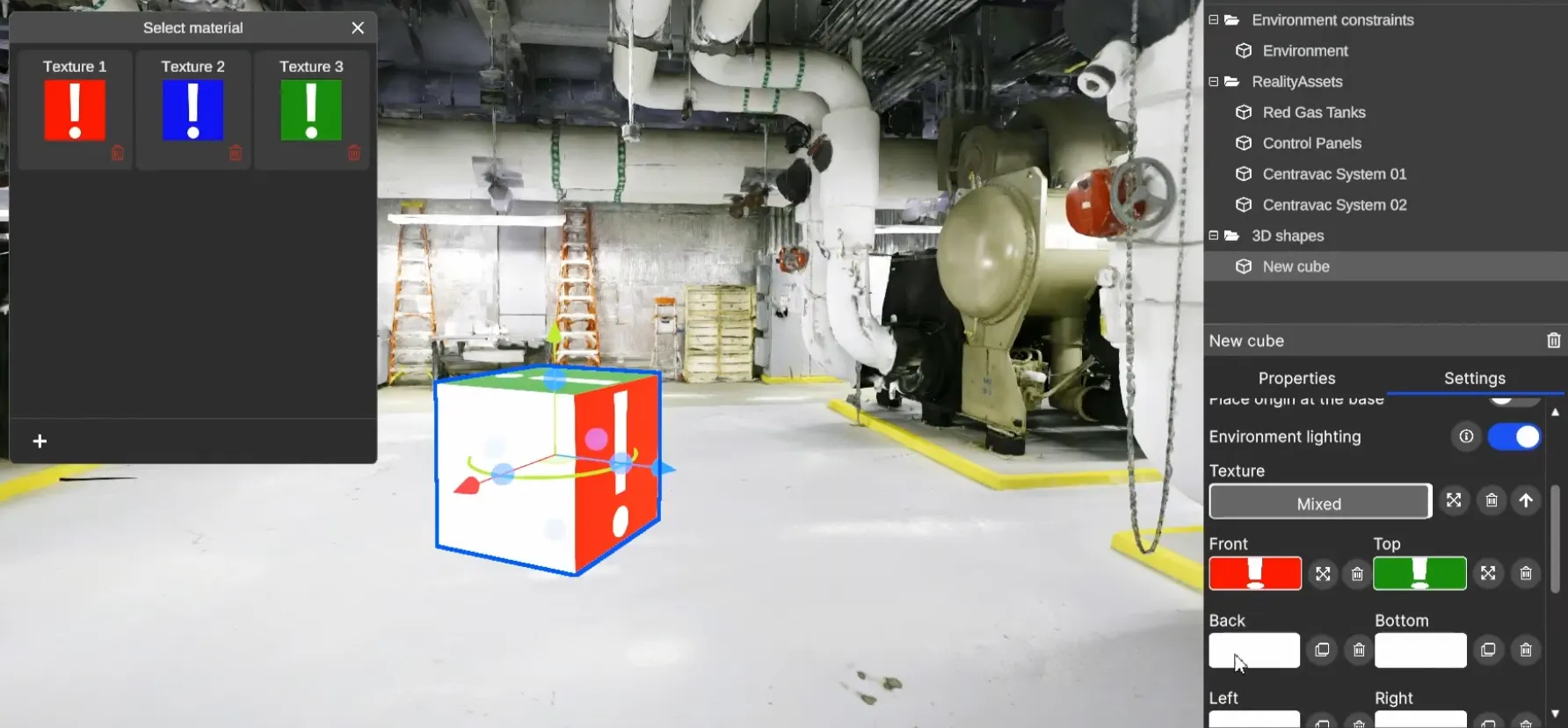 RealityPlan Face specific texturing cube primitive
