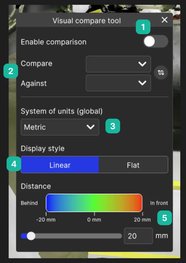RealityPlan Visual Compare controls