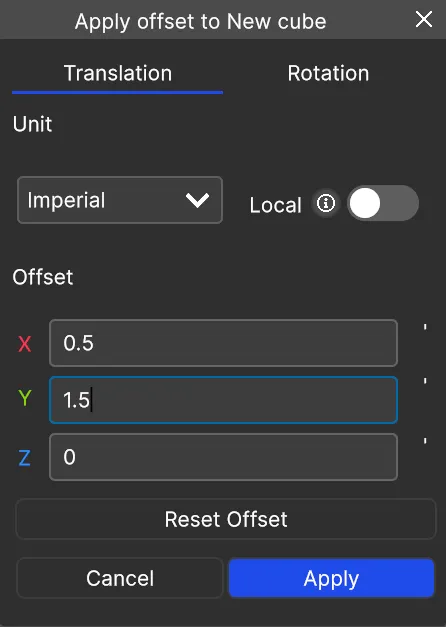 RealityPlan Offset placement