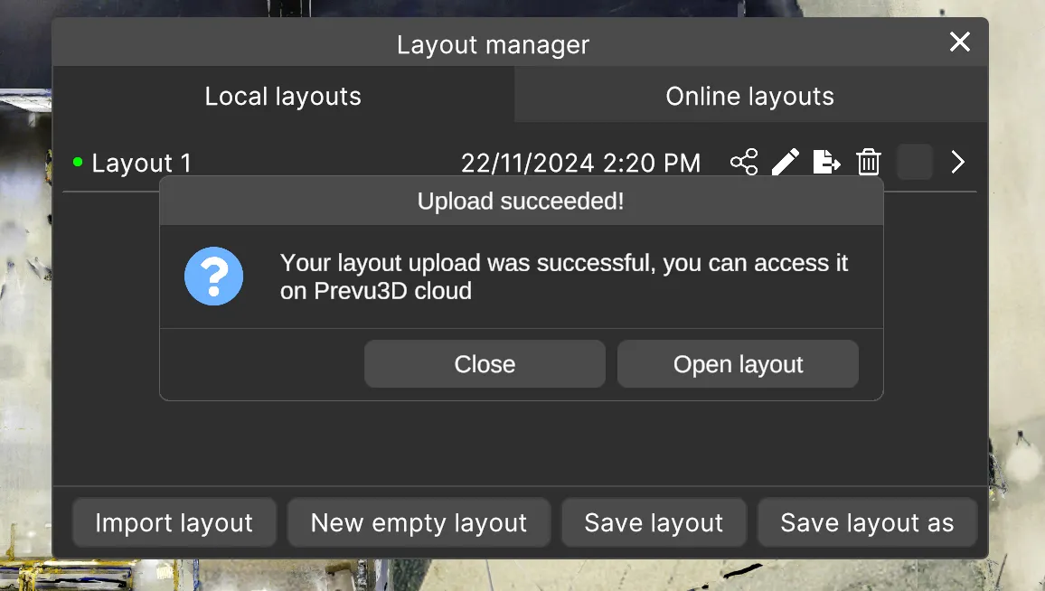 RealityPlan Layout Manager share option