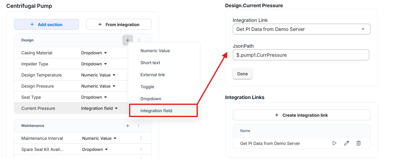 RealityPlatform integration field configuration