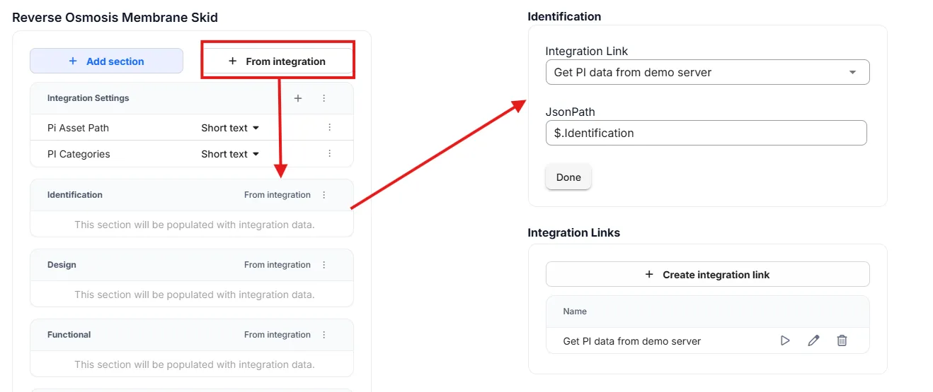 RealityPlatform integration-backed section configuration