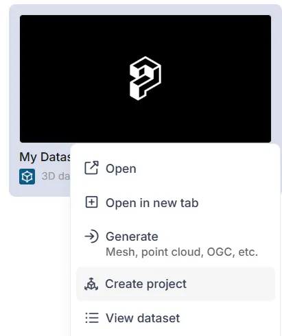 RealityPlatform Creating projects data bundle