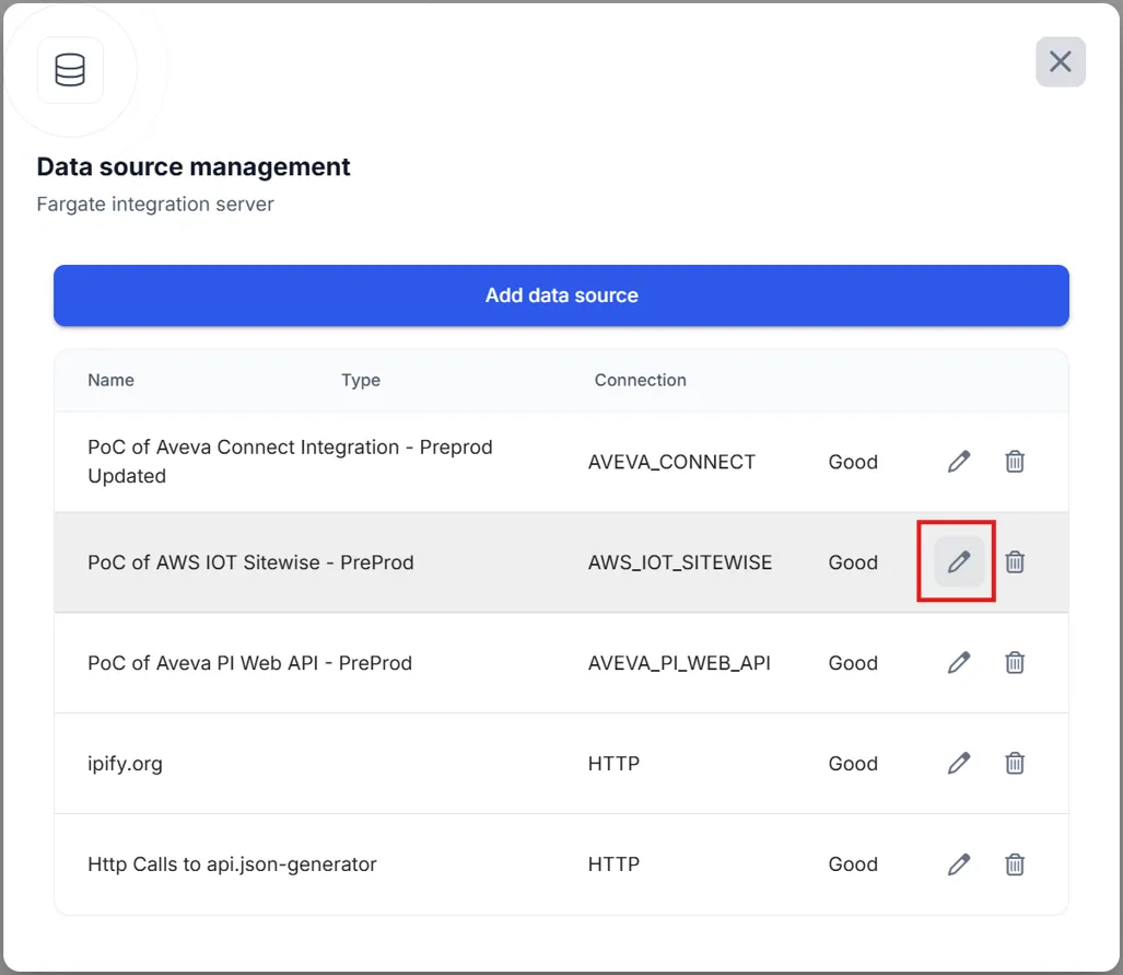 RealityPlatform Edit data source