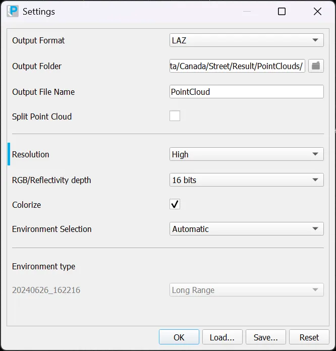 RealityPlatform Export settings
