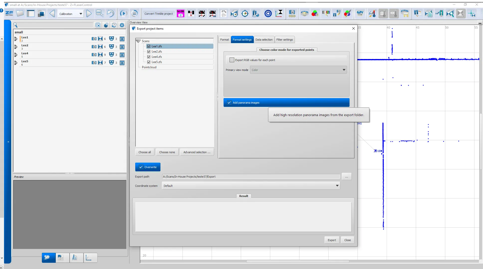 RealityPlatform Export settings