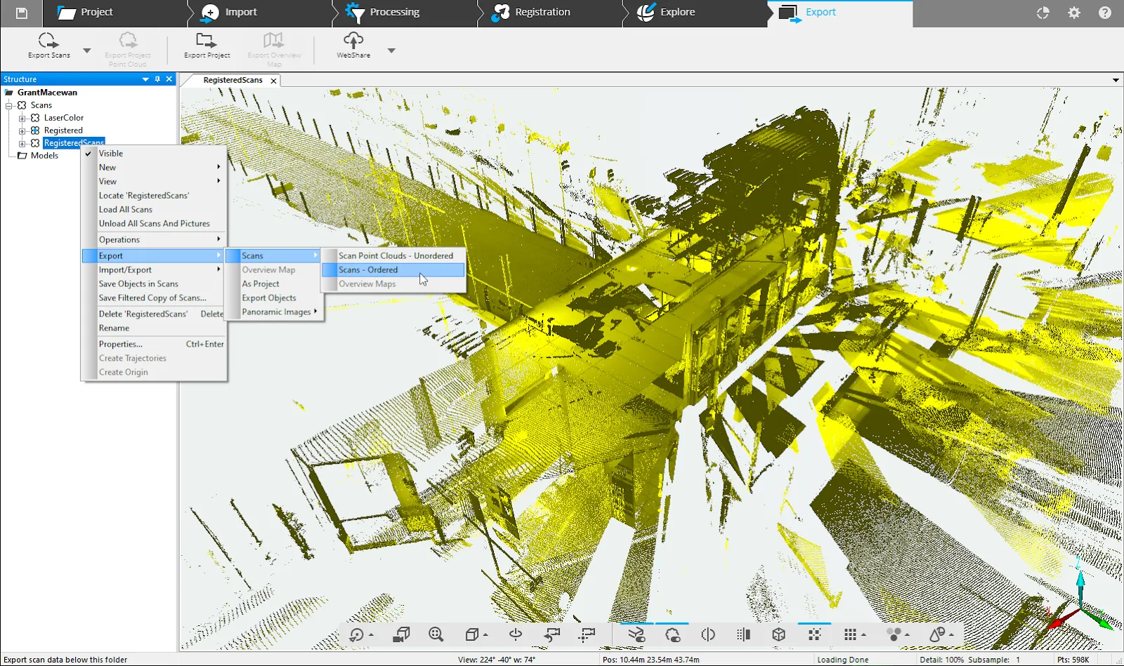 RealityPlatform Export settings