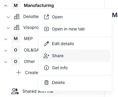 RealityPlatform How to access the share modal