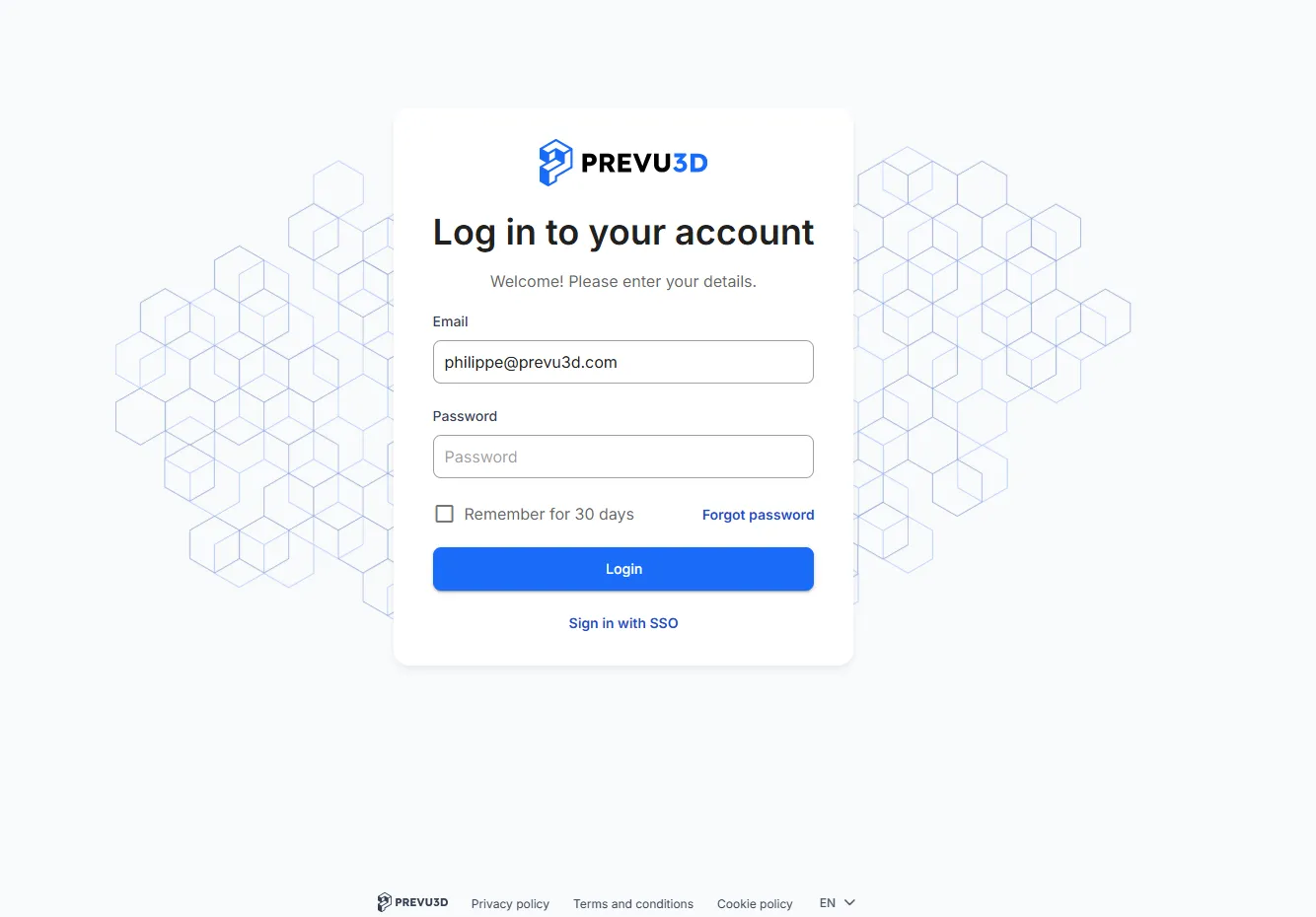 RealityPlatform login page