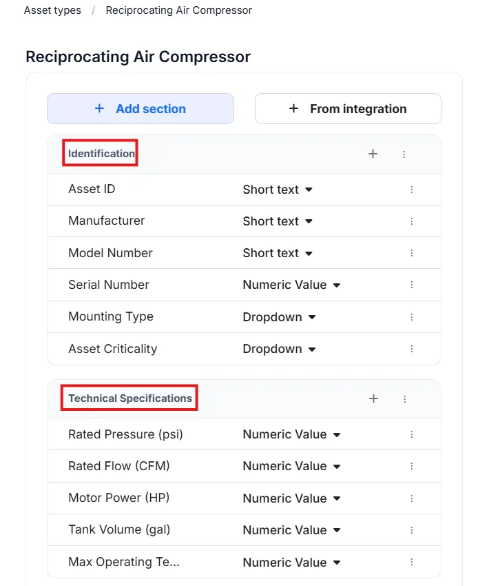 RealityPlatform metadata properties grouped into sections