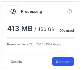 RealityPlatform processing usage