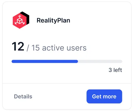 RealityPlan license seat usage