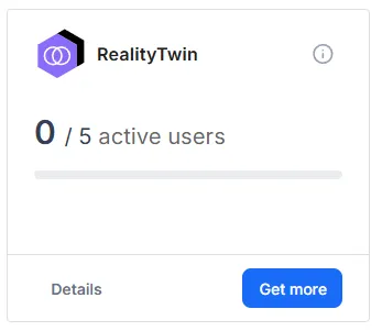 RealityTwin Data Manager license seat usage