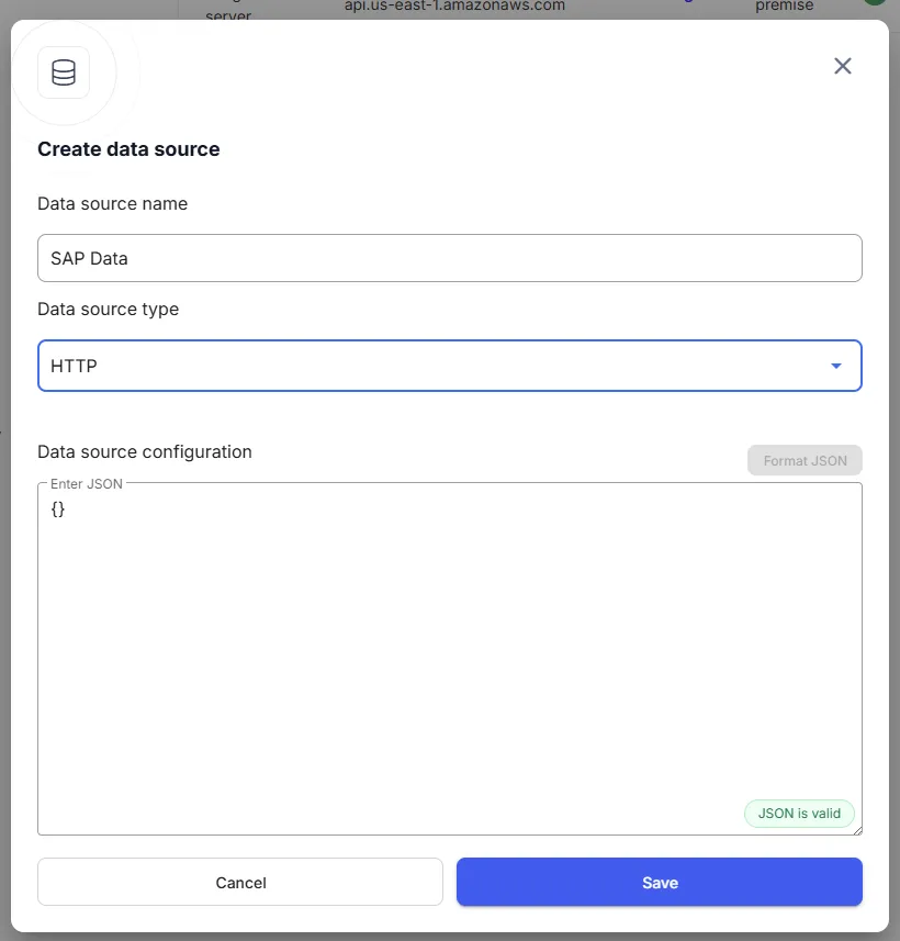 RealityPlatform HTTP data source form