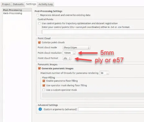 RealityPlatform SiteMaker processing settings