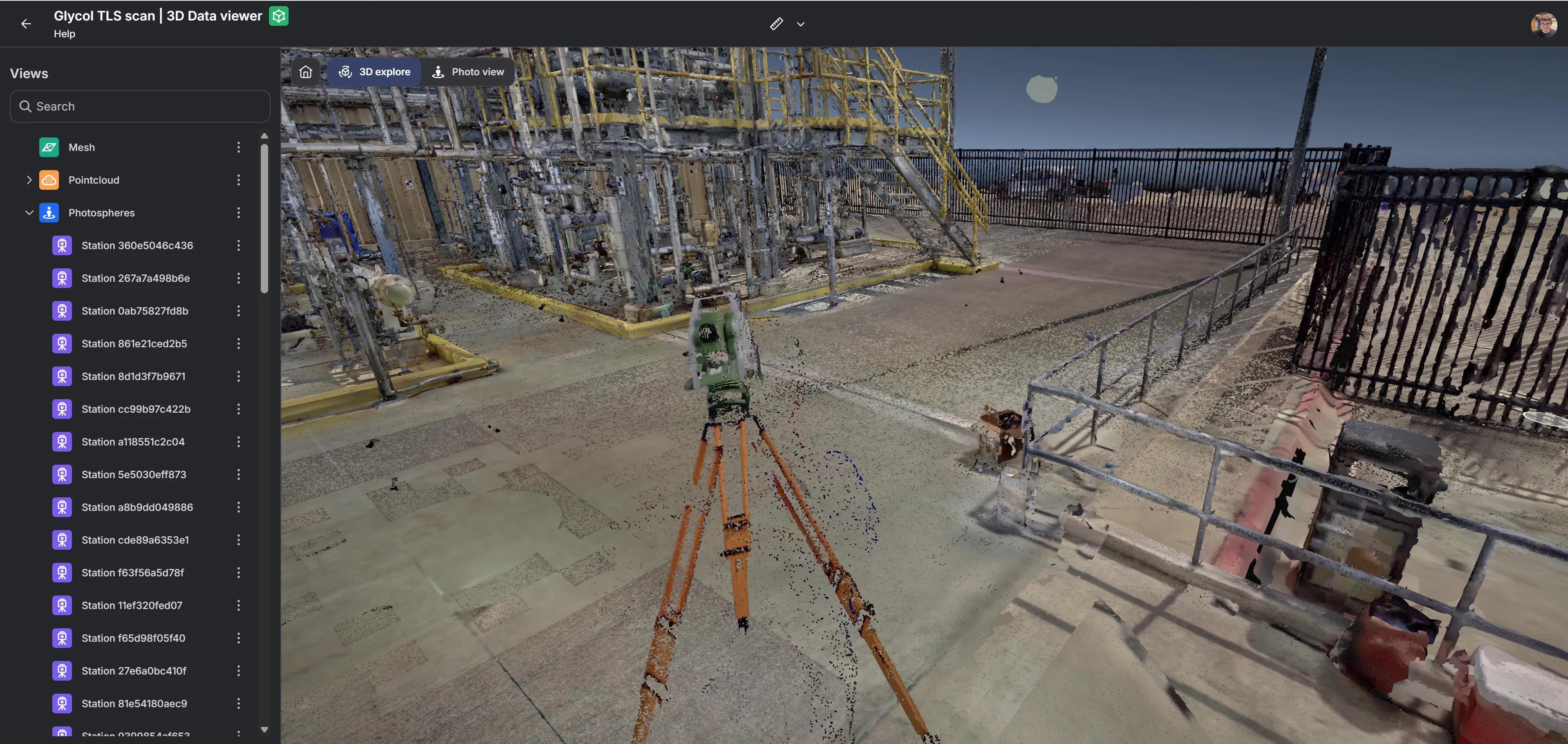RealityPlatform point cloud and mesh representations