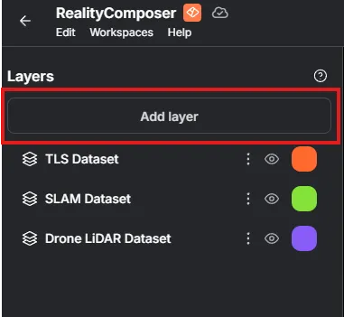 RealityTwin Adding a new layer
