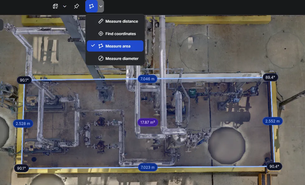RealityTwin Area measurement