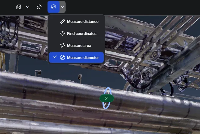 RealityTwin Diameter measurement pipe measurement
