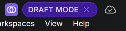 RealityTwin Draft mode header badge