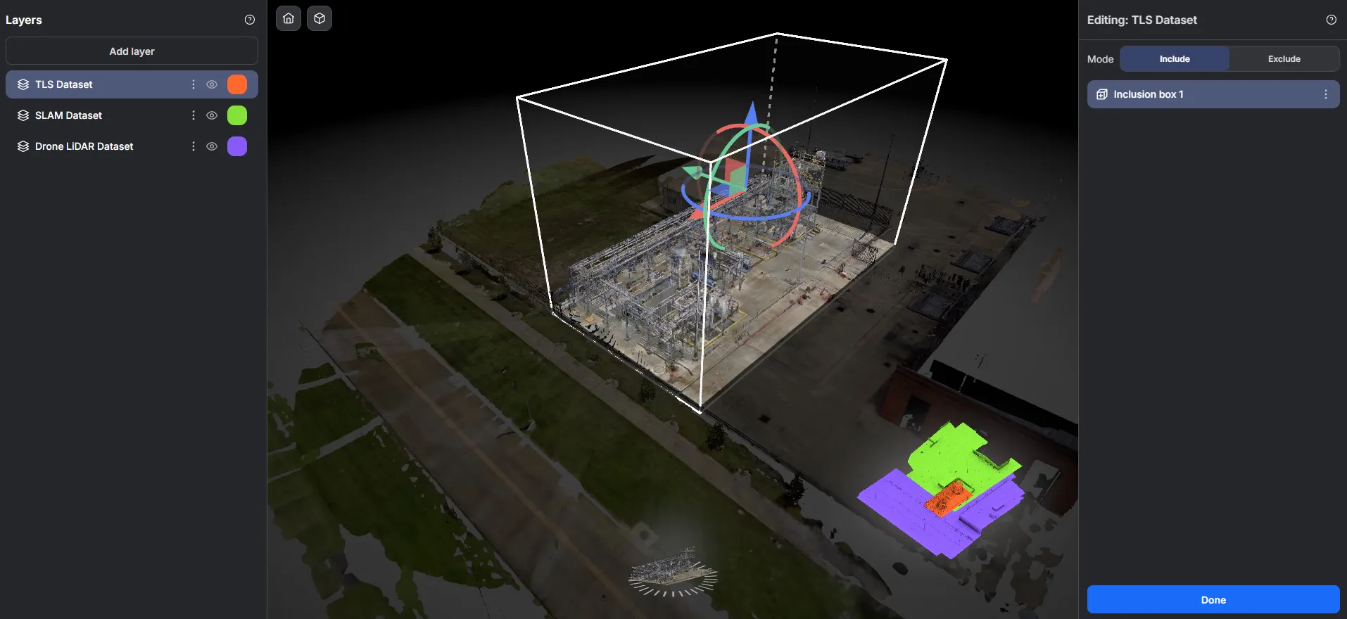 RealityTwin clip volume around the target area
