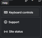 Help dropdown with navigation help