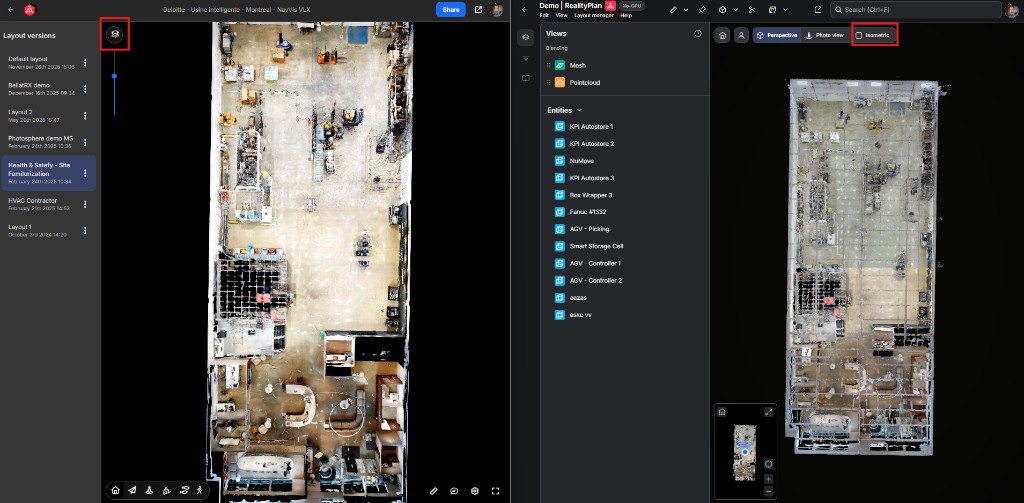 Isometric option in the navigation bar